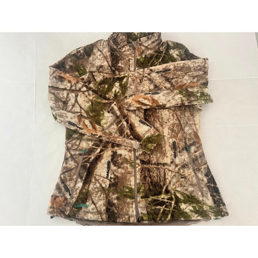 Cabela's OutfitHer Camo Fleece Hunting Jacket Women's Large Zonz Woodlands